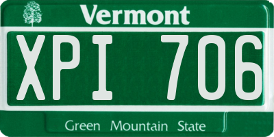 VT license plate XPI706