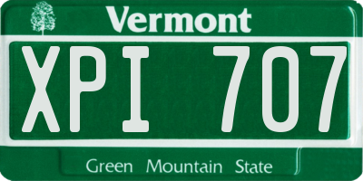 VT license plate XPI707