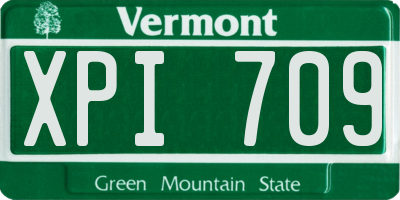 VT license plate XPI709
