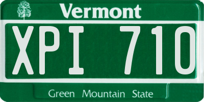 VT license plate XPI710
