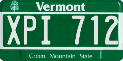 VT license plate XPI712