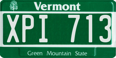 VT license plate XPI713