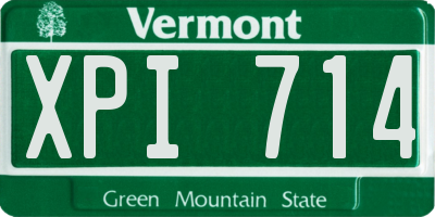 VT license plate XPI714