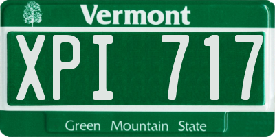 VT license plate XPI717