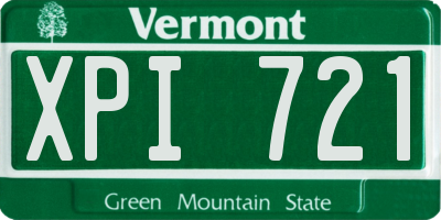 VT license plate XPI721