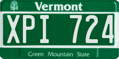 VT license plate XPI724