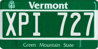 VT license plate XPI727