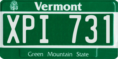 VT license plate XPI731