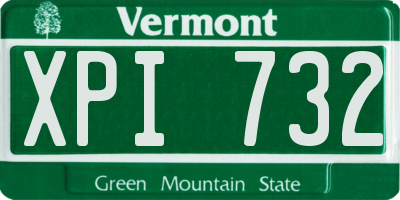 VT license plate XPI732
