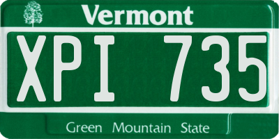 VT license plate XPI735