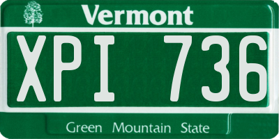 VT license plate XPI736