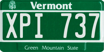 VT license plate XPI737
