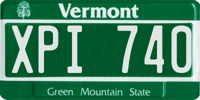 VT license plate XPI740