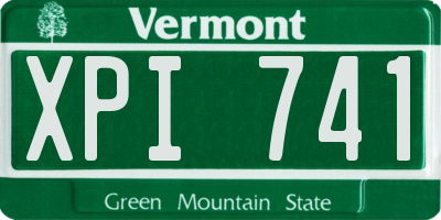 VT license plate XPI741