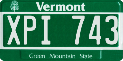 VT license plate XPI743
