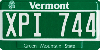 VT license plate XPI744