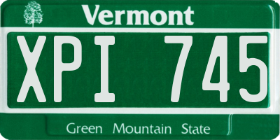 VT license plate XPI745