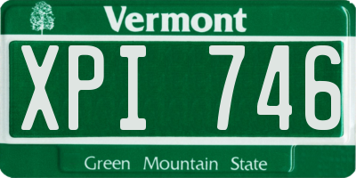 VT license plate XPI746