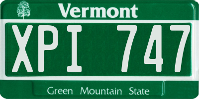 VT license plate XPI747