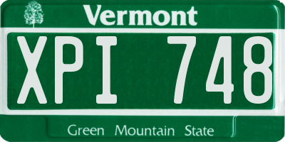 VT license plate XPI748