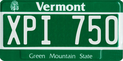 VT license plate XPI750