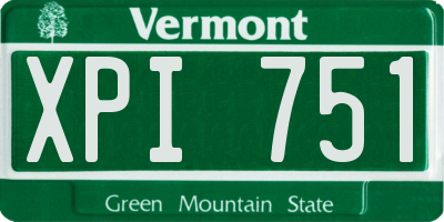 VT license plate XPI751