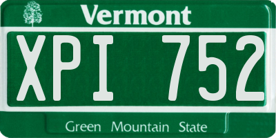 VT license plate XPI752