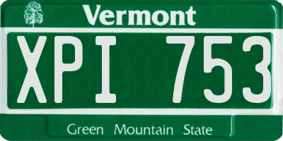VT license plate XPI753