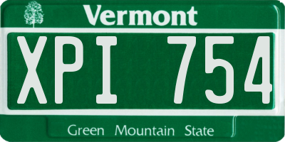 VT license plate XPI754