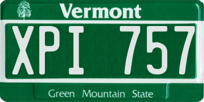 VT license plate XPI757