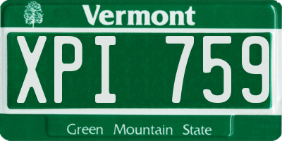 VT license plate XPI759