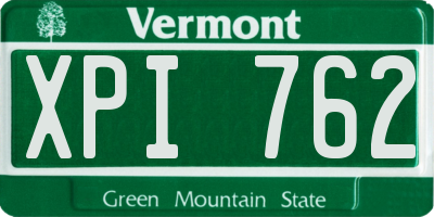 VT license plate XPI762