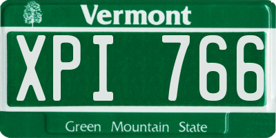 VT license plate XPI766