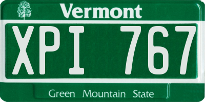 VT license plate XPI767