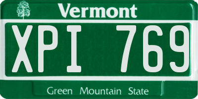 VT license plate XPI769