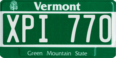 VT license plate XPI770