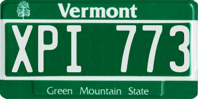VT license plate XPI773