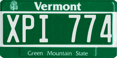 VT license plate XPI774