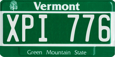 VT license plate XPI776
