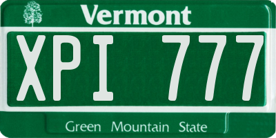 VT license plate XPI777