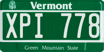 VT license plate XPI778