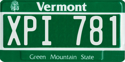 VT license plate XPI781