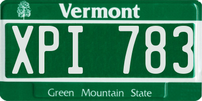 VT license plate XPI783
