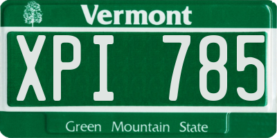 VT license plate XPI785