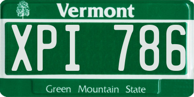 VT license plate XPI786