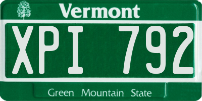 VT license plate XPI792