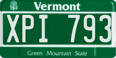 VT license plate XPI793