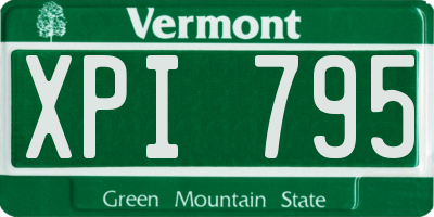 VT license plate XPI795