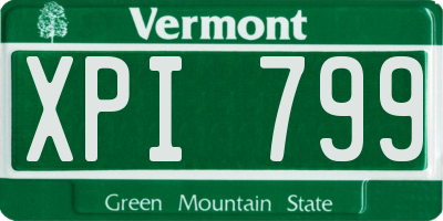 VT license plate XPI799