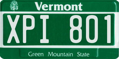 VT license plate XPI801
